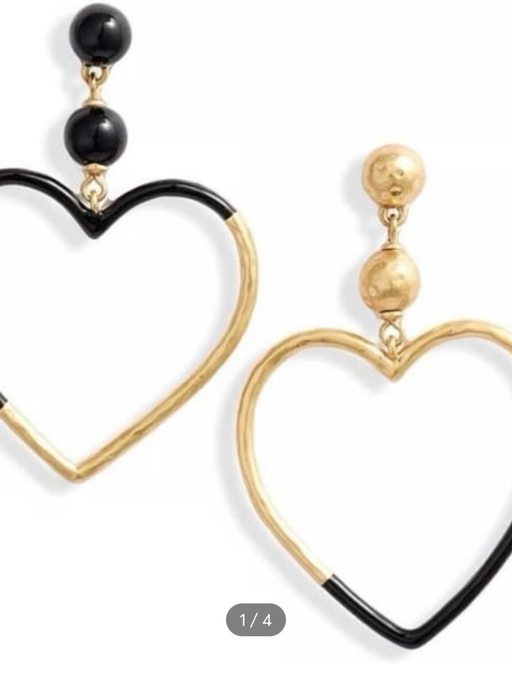 kate spade Gold and Black Open Heart Drop Earrings
